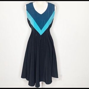 Retro Colorblock Dress - classic vintage dress w/ modern twist